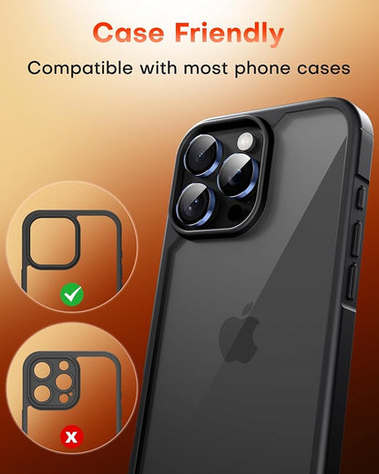 TOCOL for iPhone 16 Pro Max Camera Lens Protector/iPhone 16 Pro Camera Lens Protector Tempered Glass HD Individual Scratch Resistant Cover Accessories Case Friendly 2 Pack（Dark Blue）