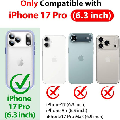 SPORTLINK for iPhone 17 Pro Waterproof Case - Built in Screen Protector Rugged/Dustproof/Full Body Shockproof/Dropproof/IP68 Underwater for iPhone 17 Pro Case 6.3 inch Blue/Frosted Clear