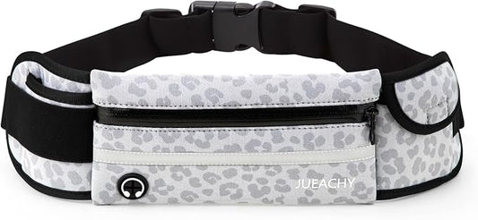 Jueachy Running Belts for Women Waterproof Fanny Pack Running Waist Pouch Phone holder Adjustable Sports Money Belt with Headphone Port