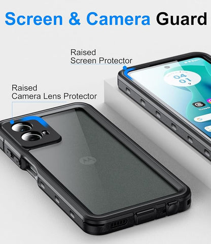 for Motorola Moto G 5g 2024 Case, IP68 Waterproof with Built-in Screen Protector, Full Body Shockproof Dustproof Rugged Protective Phone Case for Moto G 5g 2024, Black