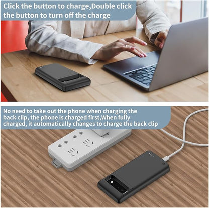 10000mAh Wireless Charging Case for Google Pixel 8, High Capacity Portable Rechargeable Battery Case Qi Wireless Charging Pixel 8 Extended Battery Charger Cover for Google Pixel 8A Black