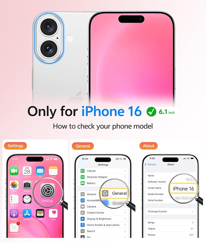 FNTCASE for iPhone 16 Case [Compatible with Magsafe] Translucent Matte Cases with [Screen Protector] Military Grade Shockproof Protective Phone Cover - Hot Pink