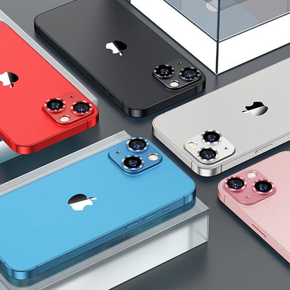 AFARER [2 Pack Camera Lens Protector for iPhone 13/13 Mini,Ultra HD Metal Tempered Glass Camera Cover,9H Hardness,Anti-Scratch for 13Mini(Pink)