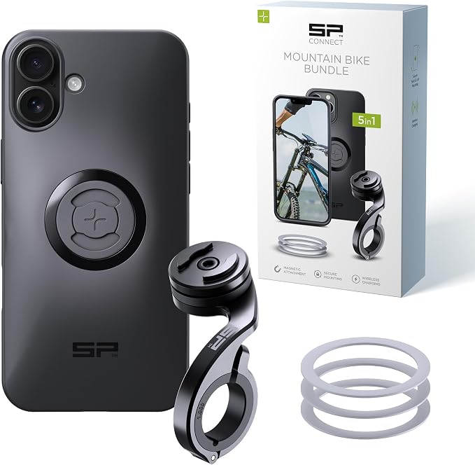 SP CONNECT Mountain Bike Bundle | SPC+ | Compatible with iPhone 16 Plus | Mountain Bike Phone Holder | Bike Phone Mount | Bicycle Accessories and Bike Phone Holder | Cell Phone Holder