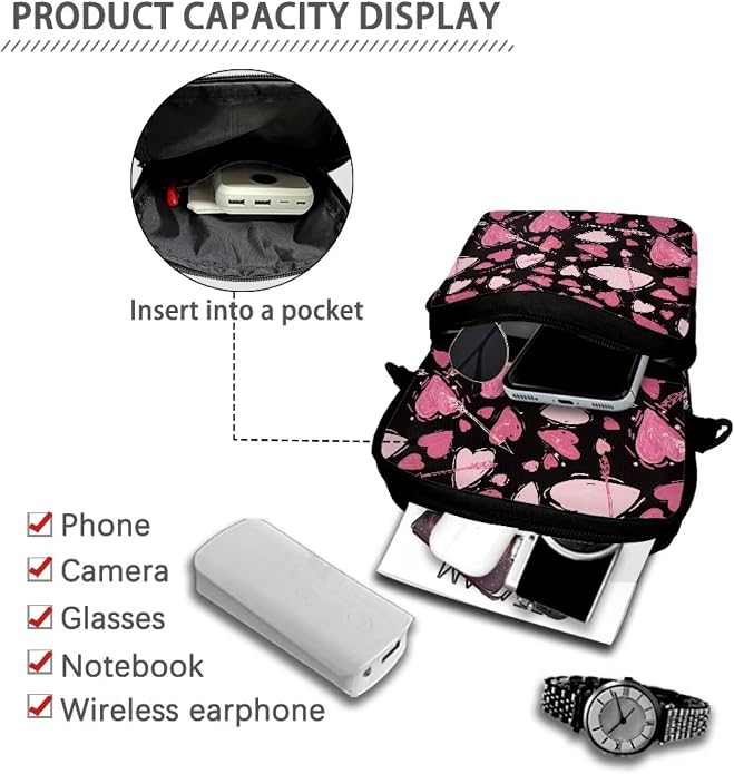 Men's Crossbody Bag, Small Cell Phone Wallet, Women's Shoulder Handbag, Travel Gym Bag