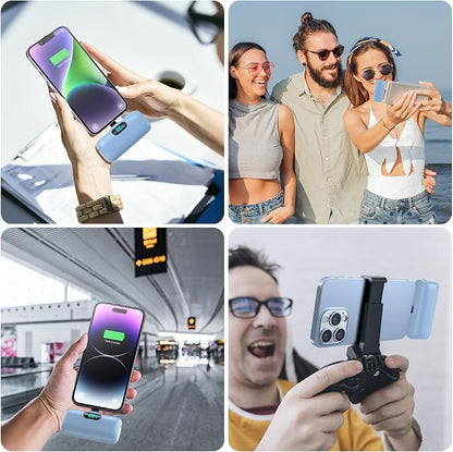 Mini Portable Charger for iPhone,Upgraded 5000mAh PD Fast Charging Battery Pack,LCD Display Cute Power Bank Portable Phone Charger for iPhone 14/14 Pro Max/13/13 Pro/12 Pro/11/XS/XR/X/8/7/6-Light Blue