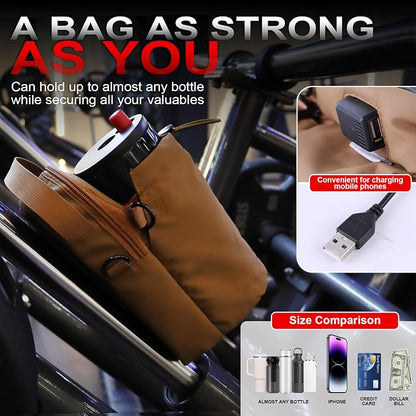 Magnetic Gym Sling Bag for Men & Women | Waterproof Travel Bag with Bottle Holder, USB Port, Adjustable Strap & Phone Pocket (MAX 50oz / 1.5L Bottle)