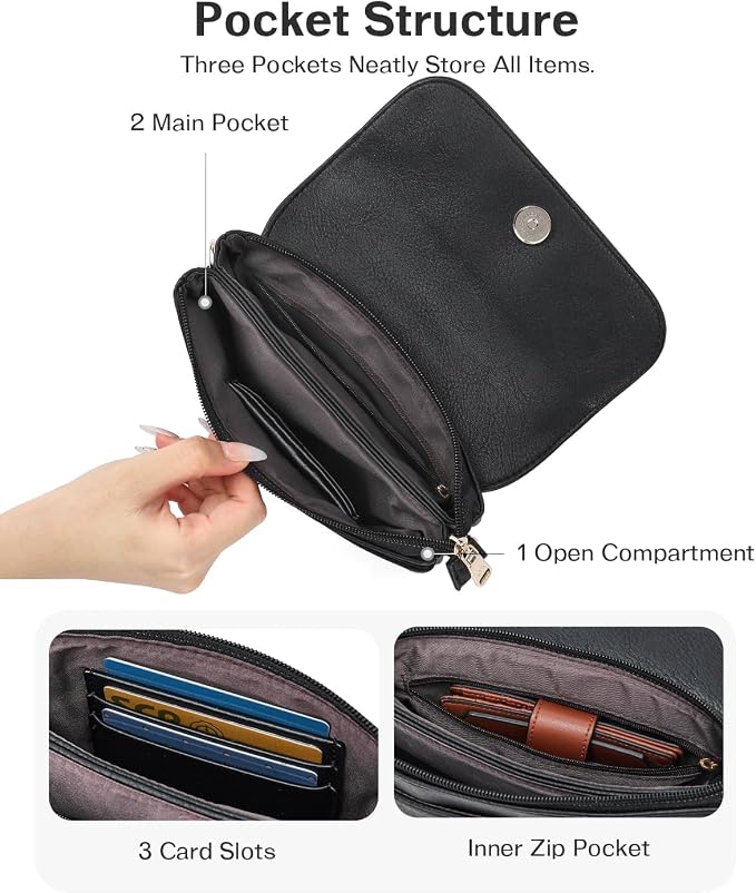 CHOLISS Small Crossbody Bags for Women, Vegan Leather Cell Phone Purse, Mini Travel Purse with Adjustable Strap Womens Gifts