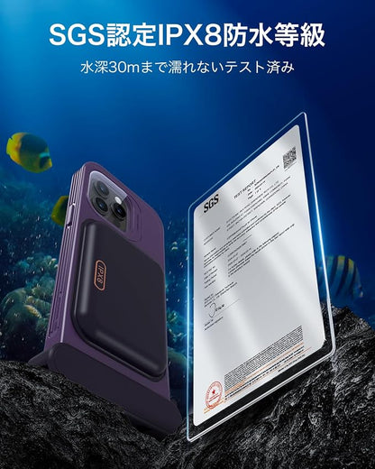 ESR Waterproof Phone Pouch for iPhone 15 Pro Max /14 Pro Max, Underwater Touch Sensitivity, IPX8 Floating Waterproof Cellphone Case with Lanyard, Dry Bag for Snorkeling, Purple