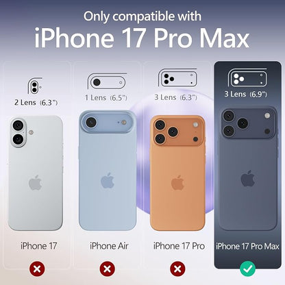 FireNova Magnetic for iPhone 17 Pro Max Case, Compatible with MagSafe, [Integrated Silicone Camera Control Button] [Camera Protection] Anti-Scratch Microfiber Lining Phone Case, 6.9", Lavender Gray