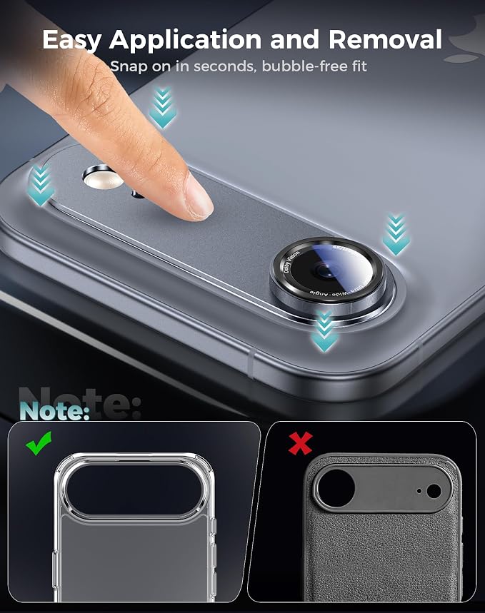 Goton Compatible for iPhone Air Camera Lens Protector 2025, 1-Pack Aluminum Alloy Metal Cover with HD Tempered Glass for iPhone 17 Air, Pro Camera Style, Shatter-Resistant, Scratch-Proof