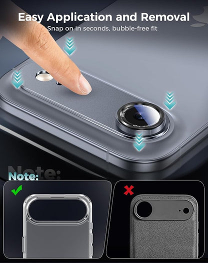Goton Compatible for iPhone Air Camera Lens Protector 2025, 1-Pack Aluminum Alloy Metal Cover with HD Tempered Glass for iPhone 17 Air, Pro Camera Style, Shatter-Resistant, Scratch-Proof