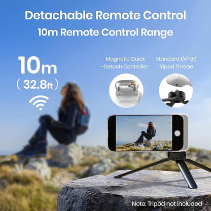 Magnetic Phone Camera Grip, Smartphone Shooting Holder Selfie Handle Snap with Wireless Shutter Button Remote for iPhone 16 15 14 13 12 Pro Max Android Cellphone Vlog Video Photography(White)