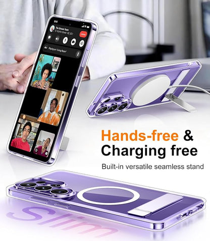Magnetic for Samsung Galaxy S26 Ultra Case, [Innovate Stand][Military Grade Drop Protection][Non Slip][Non-Yellowing] Shockproof Phone Case for Galaxy S26 Ultra 2026 -Clear