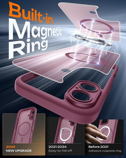 TOCOL for Phone 17 Case, Compatible with Magsafe Charger, Full Camera Protection, Drop Protection, Translucent Matte Phone Case for Phone 17 6.3 inch (Plum)