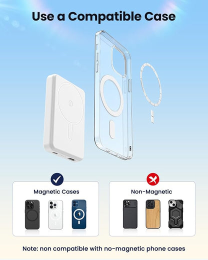 for Magsafe Portable Charger Power Bank, 12000mAh Magnetic Power Bank with 15W Wireless & 20W USB C Fast Charging, Ultra-Slim Battery Pack for iPhone 17/16/15/14/13/12 Series, Travel Essential