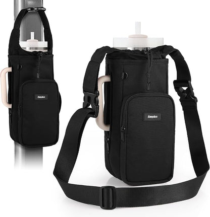 EasyAcc Magnetic Gym Bag, Upgraded 5X Super Strong Magnetic Gym Water Bottle Bag Holder Carrier, 5 Built-in Magnets, Phone Pockets, Shoulder Strap, Gifts for Gym Lovers Gym Accessories for Men Women