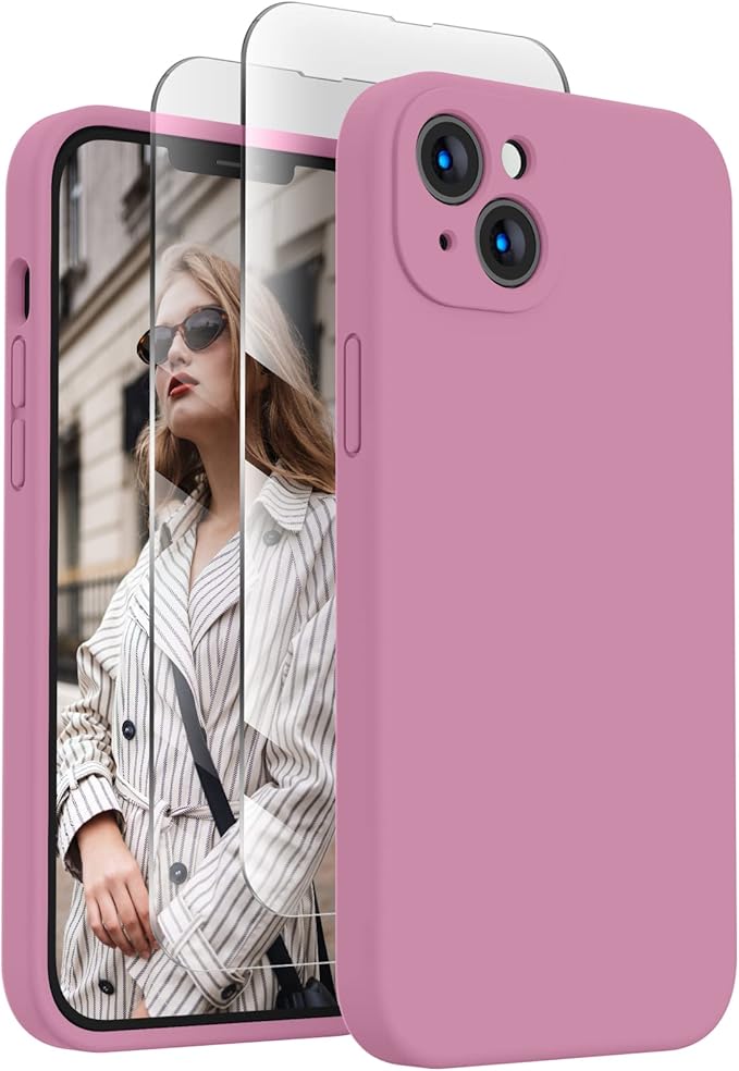 FireNova Designed for iPhone 14 Case, Silicone Upgraded [Camera Protection] Phone Case, Soft Anti-Scratch Microfiber Lining Inside, 6.1 inch, Lilac Purple