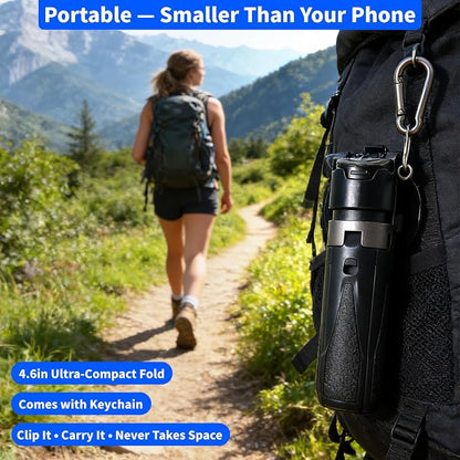 4-in-1 Magnetic Selfie Stick for iPhone/Android - Multifunctional 360° Rotation Extendable Tripod with Detachable Remote, Universal Phone Mount & Metal Ring (Magnetic or Clip Combo)
