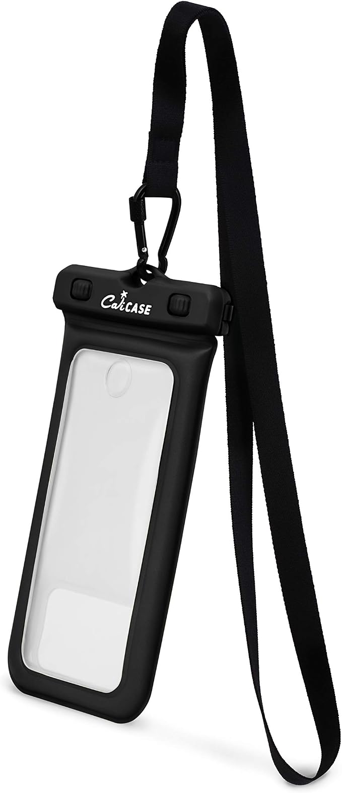 CaliCase Universal Waterproof Floating Phone Pouch - IPX8 Waterproof Floating Phone Case with Lanyard for iPhone X-15/ S20-S24/ Pixel 4-8 - Black