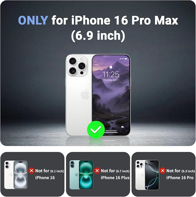 jaroco Magnetic for iPhone 16 Pro Max Case, [Compatible with MagSafe][Military Grade Drop Protection][Heavy Duty Protection][Non-Slip][Shockproof] 2-Layer Durable Bumper Phone Case 6.9''-Dark Purple