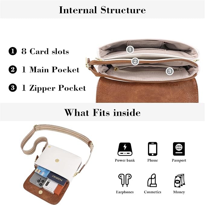 MINICAT RFID Blocking Small Crossbody Bags for Women Vegan Leather Mini Travel Purses Cell Phone Purse Cross Body Bag