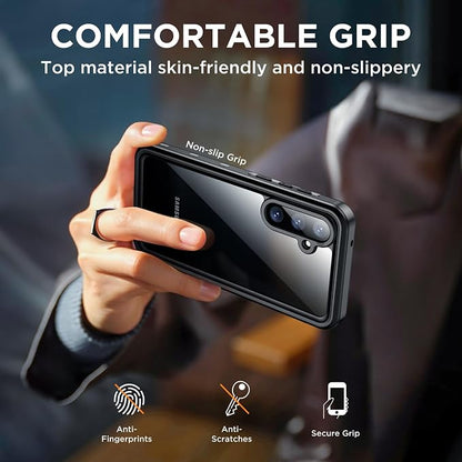for Samsung Galaxy A35 5G Case Waterproof, [IP68 Underwater][Dropproof][Dustproof][Real 360] [Non-Slip] Heavy Duty Tough Rugged Shockproof Protective Phone Case for Galaxy A35 5G 6.6",Black