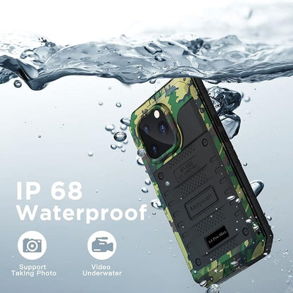 Mitywah Waterproof Case for iPhone 14 Pro Max, Heavy Duty Shockproof Case with Built-in Screen Protector, Full Body Underwater Protective Metal Case 6.7 inch, Camouflage
