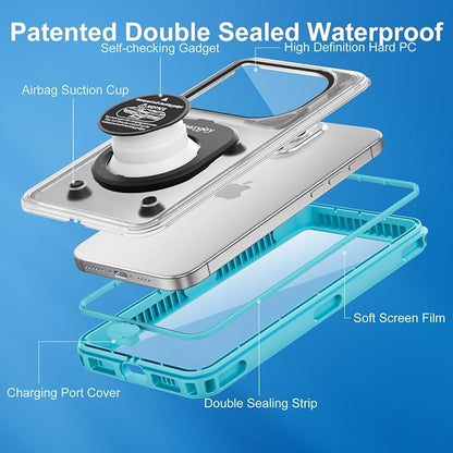 Beasyjoy Waterproof Phone Case, Underwater Phone Case for Snorkeling, Universal IPX8 Diving Pouch with Lanyard for iPhone Samsung Google Moto Series-[NOT Fit Snugly] [Touchscreen Operated Only]- Blue