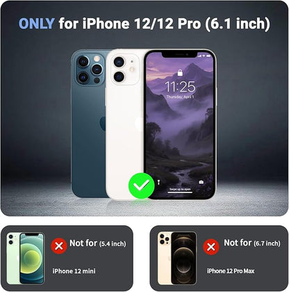 jaroco Magnetic for iPhone 12/12 Pro Case, [Compatible with MagSafe][Military Grade Drop Protection][Heavy Duty Protection][Non-Slip][Shockproof] 2-Layer Durable Bumper Phone Case 6.1''-Dark Purple