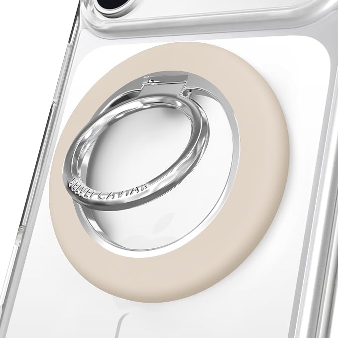 VELVET CAVIAR Compatible with MagSafe Phone Grip 2.0 | Cute Magnetic Ring Holder | Finger Loop Kickstand | Pop On Accessory for iPhone 17, 16, 15, 14, 13, 12 | Sand Stone