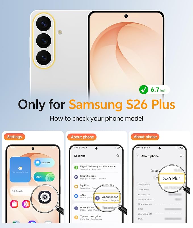 FNTCASE for Samsung Galaxy S26 Plus Case, Fit for Magsafe, Screen Protector | Full Camera Protection, Translucent Matte, 14FT Military Grade Drop Proof, Shockproof Protective Phone Cover, Desert Gold