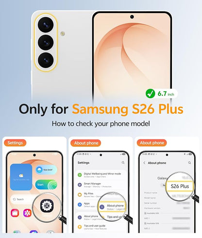 FNTCASE for Samsung Galaxy S26 Plus Case, Fit for Magsafe, Screen Protector | Full Camera Protection, Translucent Matte, 14FT Military Grade Drop Proof, Shockproof Protective Phone Cover, Desert Gold