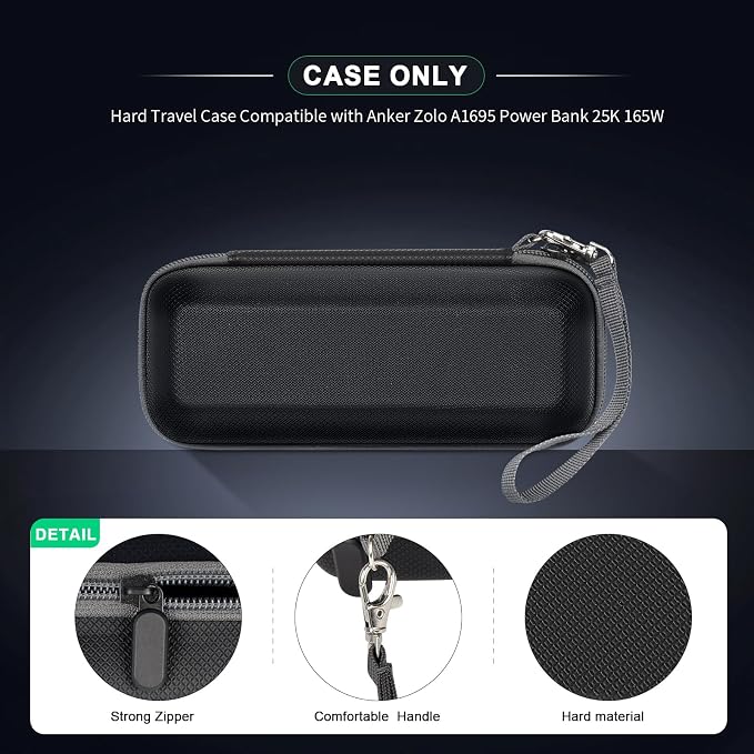 Case for Anker Prime/Laptop/ 737 Power Bank, Portable Charger Storage for Anker 3 in 1 Powerbank Battery Pack, Fast Charging Station 25000mAh/ 24000mAh/ 26,250mAh Holder Travel Pouch- Box Only