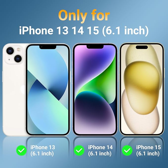 jaroco for iPhone 13 Case & iPhone 14 Case & iPhone 15 Case [Heavy Duty Protection][Compatible with MagSafe][Military Grade Drop Protection][Shockproof] with Non-Slip Removable Phone Cover 6.1''-Blue