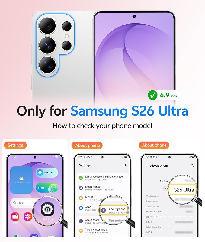 FNTCASE for Samsung Galaxy S26-Ultra Case: [Fit for Magsafe] [Full Camera Protection] Translucent Matte Cases with [Screen Protector] Military Grade Shockproof Protective Phone Cover - Light Purple