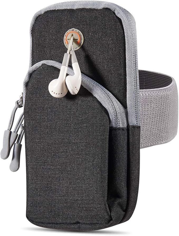 Unisex Nylon Sport Running Zipper Phone Armband Compatible with Samsung Galaxy Z Fold4, S22 5G, S21 FE 5G, Xcover 5, S21 5G, M01 Core, A01 Core, M01, A41, J2 Core, S20
