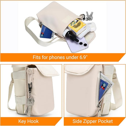 Herald Mini Phone Crossbody Bag with Water Bottle Holder, Water Bottle Carrier Bag with Strap for GYM, Hiking, Cycling