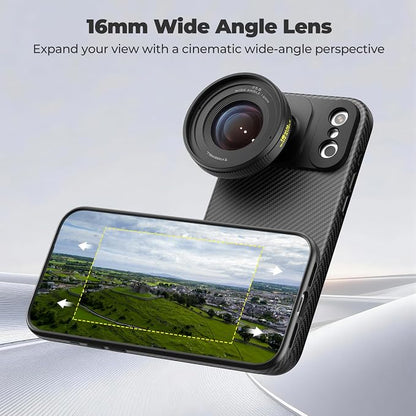 Freewell 16mm Wide Angle Lens for iPhone & Samsung – 105° FOV, Close Focus 0.5m – Perfect for Landscapes, Architecture.
