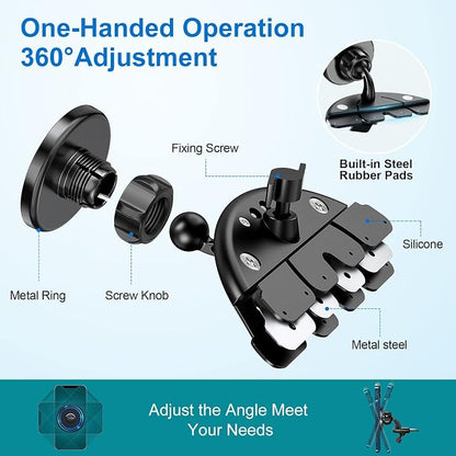 CD Slot Phone Mount, Compatible with MagSafe CD Car Mount for iPhone 16 15 14 13 12 Pro Max Plus Mini and All Phones, [Anti-Slip & Anti-Shake] Upgraded Military-Grade CD Slot Phone Holder