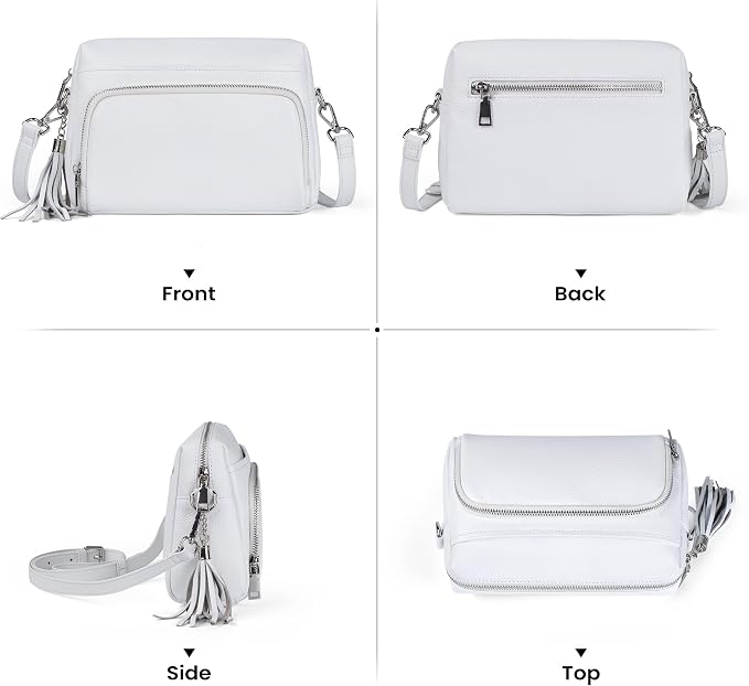 befen Genuine Leather Crossbody Purses for Women Small Crossbody Bags Purse with Built in RFID Blocking Wallet
