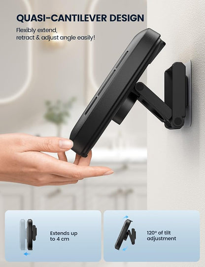 Lamicall Shower Phone Case Holder Waterproof - Bigger Size for More Phone(4"-7"), Shower Bathroom Bathtub Wall Mount Stand, Cellphone Accessories Gift for iPhone 17 Pro Max, S25 Ultra