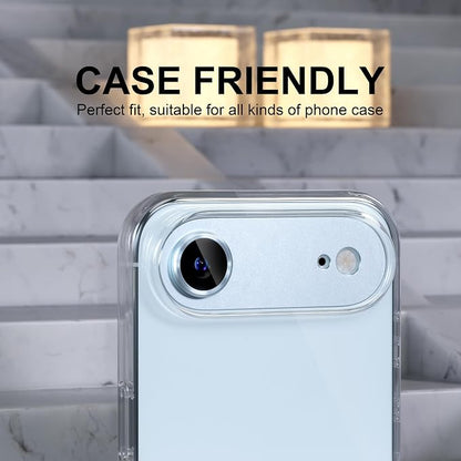 Choiche Compatible for iPhone 17 Air Camera Lens Protector, Strong Adsorption Camera Cover with 9H Tempered Glass Lens Screen Protector Metal Ring Decoration Accessories 6.5-inch (Sky blue)