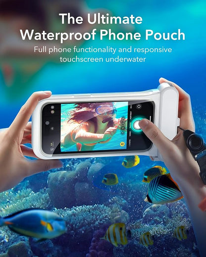 ESR Waterproof Phone Pouch for iPhone 13 Pro / 14 Pro / 15 Pro, Underwater Touch Sensitivity, IPX8 Floating Waterproof Cellphone Case with Lanyard, Dry Bag for Snorkeling, Clear