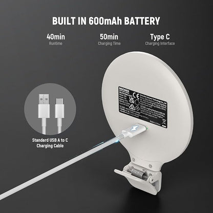NEEWER Entry Level Version 3.8" Ring Light, 3W Clip on Phone Selfie Lighting for iPhone Laptop Desk Computer Webcam Video Conference Zoom Vlog Recording Streaming Makeup, 3 Modes CRI80 600mAh, NR5