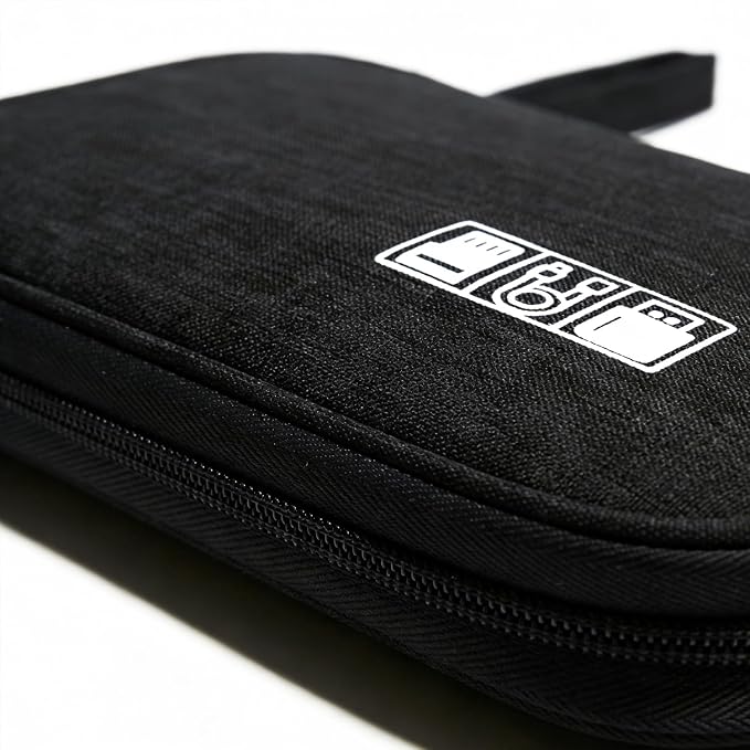 Yamrots Travel Cable Organizer, Electronic Organizer Travel Case, Portable Storage Bag for SD Card, Charger, Power Bank, Earphone (Black)