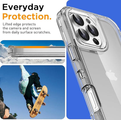 AICase for iPhone 16 Pro Max Case Clear 3 in 1 Heavy Duty Drop Protection Full Body Rugged Shockproof/Dust Proof 3-Layer Military Protective Tough Durable Cover for iPhone 16 Pro Max 6.9"_5