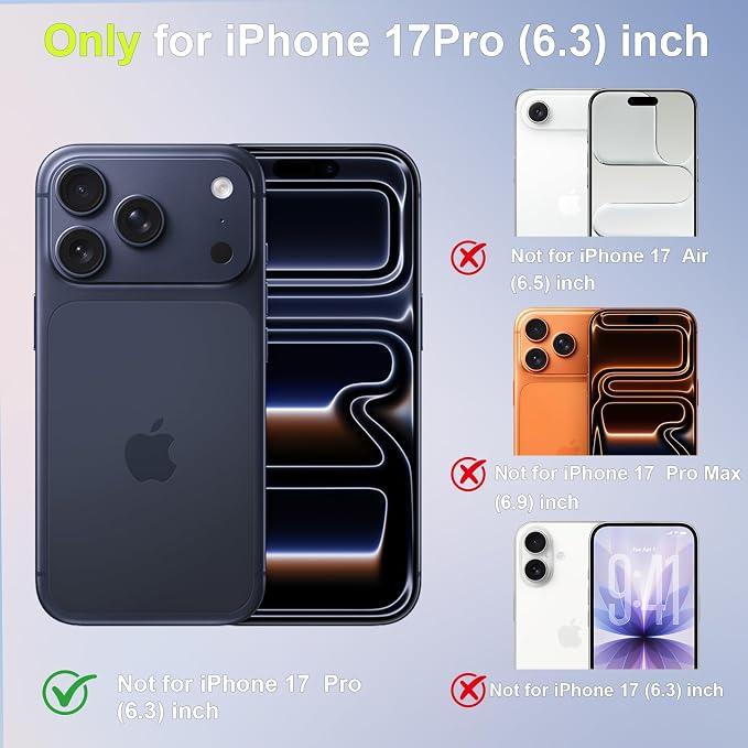 Beasyjoy for iPhone 17 Pro Case Waterproof, Built-in Screen Protector & Full Body Protection, Heavy Duty Rugged Military Shockproof Dustproof Case for Outdoor, Compatible with MagSafe, 6.3 inch Blue
