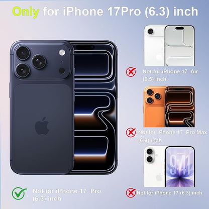 Beasyjoy for iPhone 17 Pro Case Waterproof, Built-in Screen Protector & Full Body Protection, Heavy Duty Rugged Military Shockproof Dustproof Case for Outdoor, Compatible with MagSafe, 6.3 inch Blue