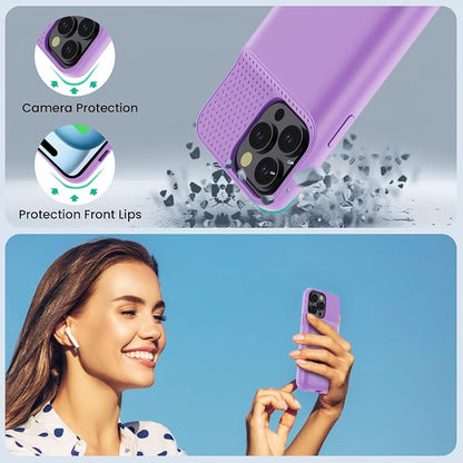 Battery Case for iPhone 15 Pro Max,Powerful 8600mah Ultra-Slim Protective Charging Case,15W Fast Charging Portable Rechargeable Expandable Battery Charger Cover for iPhone 15 Pro Max(6.7inch)-Purple